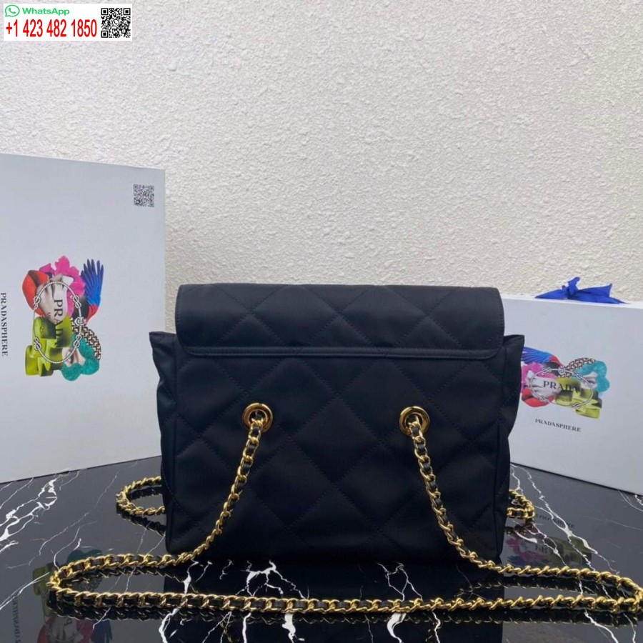 Replica Borsa Prada Vintage In Nylon Con Catena 1bd630 Nera