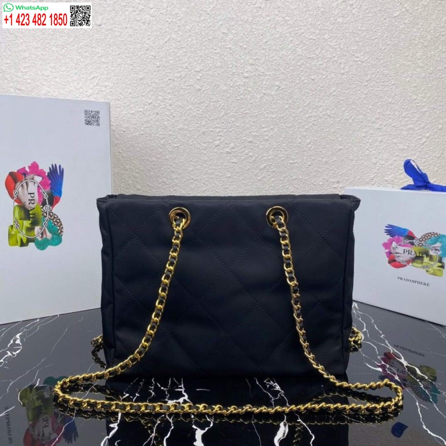 ρεπλίκα Prada νάιλον Vintage αλυσίδα αδέσποτη τσάντα 1bd621 μαύρη