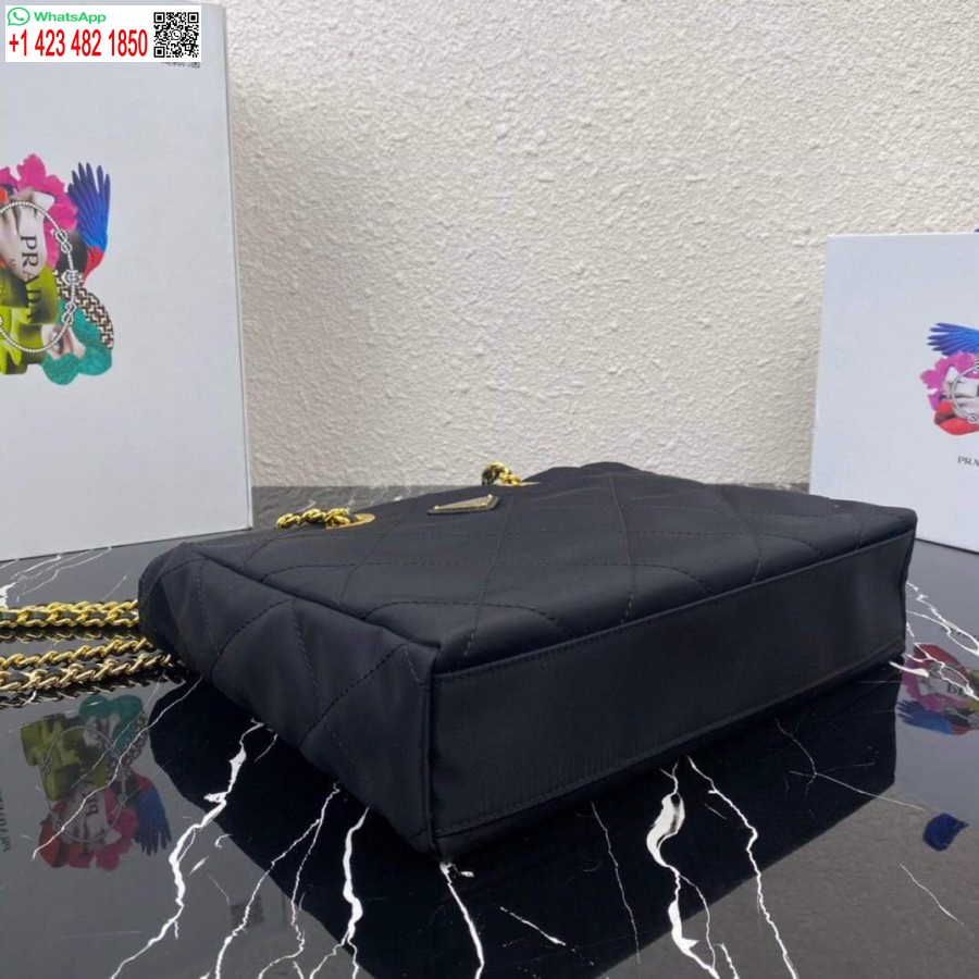 ρεπλίκα Prada νάιλον Vintage αλυσίδα αδέσποτη τσάντα 1bd621 μαύρη