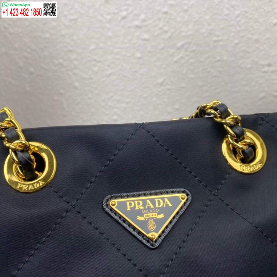 ρεπλίκα Prada νάιλον Vintage αλυσίδα αδέσποτη τσάντα 1bd621 μαύρη