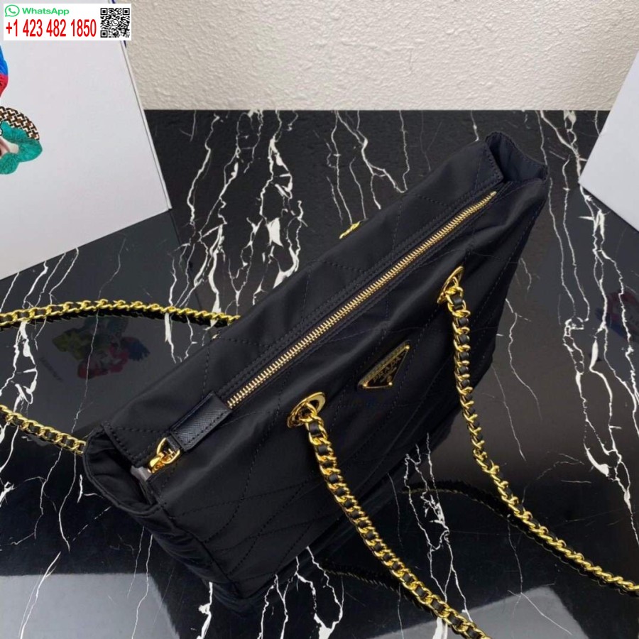 ρεπλίκα Prada νάιλον Vintage αλυσίδα αδέσποτη τσάντα 1bd621 μαύρη