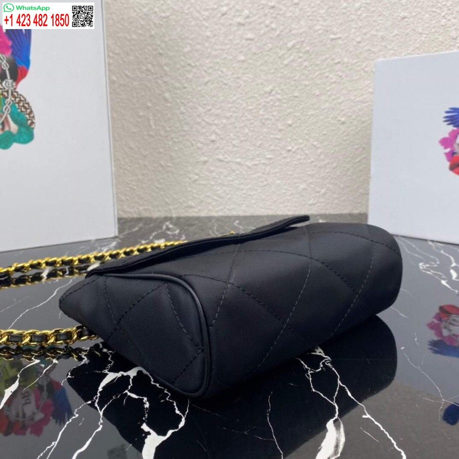 ρεπλίκα Prada νάιλον Vintage αλυσίδα ρόμβος αδέσποτη τσάντα 1bd619 μαύρη