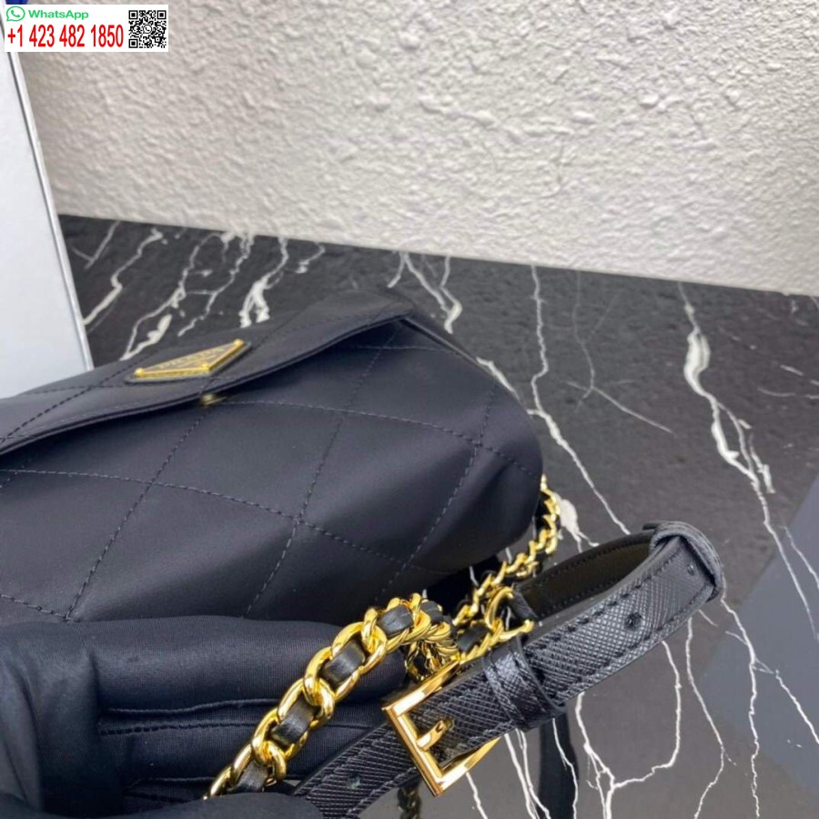 ρεπλίκα Prada νάιλον Vintage αλυσίδα ρόμβος αδέσποτη τσάντα 1bd619 μαύρη