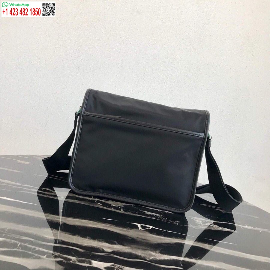 レプリカ プラダ ナイロンとサフィアーノ レザー バッグ ストラップ付き 2vd769 ブラック