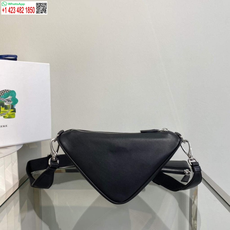 Replica Prada Nahast Prada Kolmnurkne õlakott 1bh190 Must