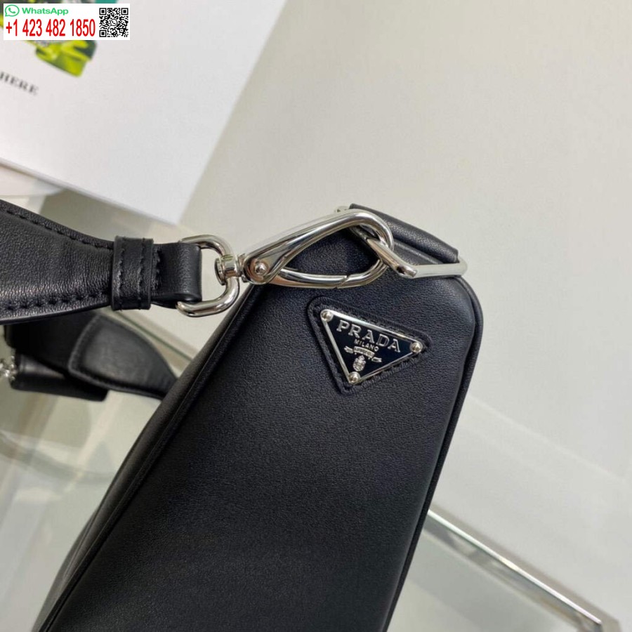 Replica Prada Nahast Prada Kolmnurkne õlakott 1bh190 Must
