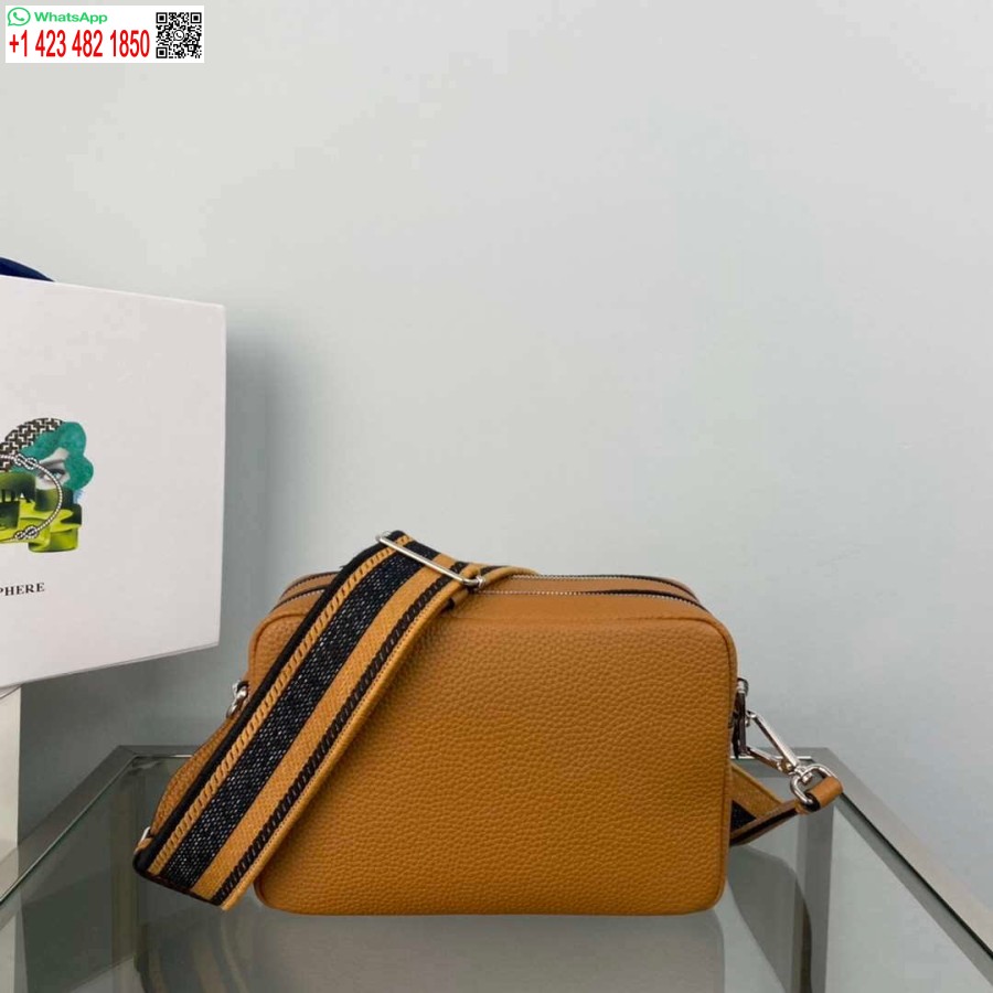Replika Kožené Tašky Prada S Popruhem Přes Rameno 1bh082 Tan