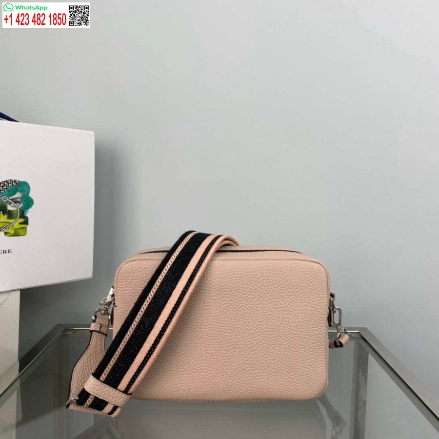 Replika Kožené Tašky Prada S Popruhem Přes Rameno 1bh082 Růžová