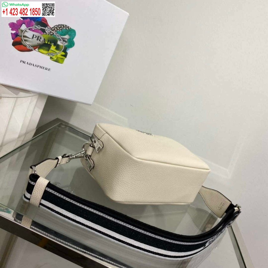 Ρεπλίκα Prada δερμάτινη τσάντα με λουράκι ώμου 1bh082 μπεζ