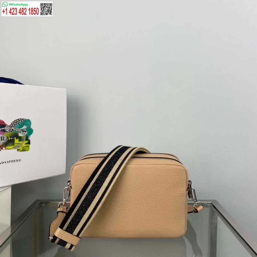 Replika Kožené Tašky Prada S Popruhem Přes Rameno 1bh082 Meruňka