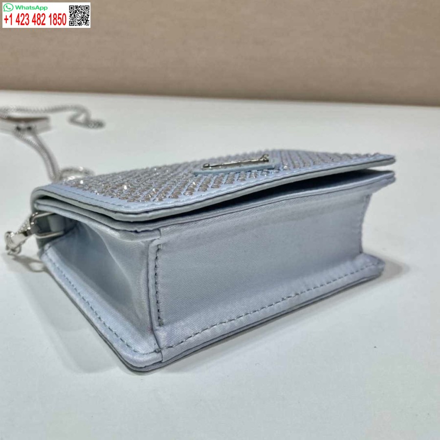 レプリカ プラダ クリスタル スタッズ カード ホルダー ショルダー ストラップ付き 1mr024 ホワイト クリスタル