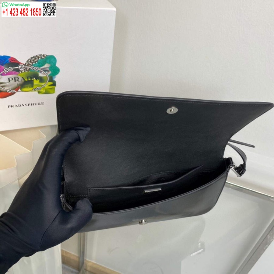 ρεπλίκα Prada βουρτσισμένο δέρμα Prada Femme 1bd323 μαύρο