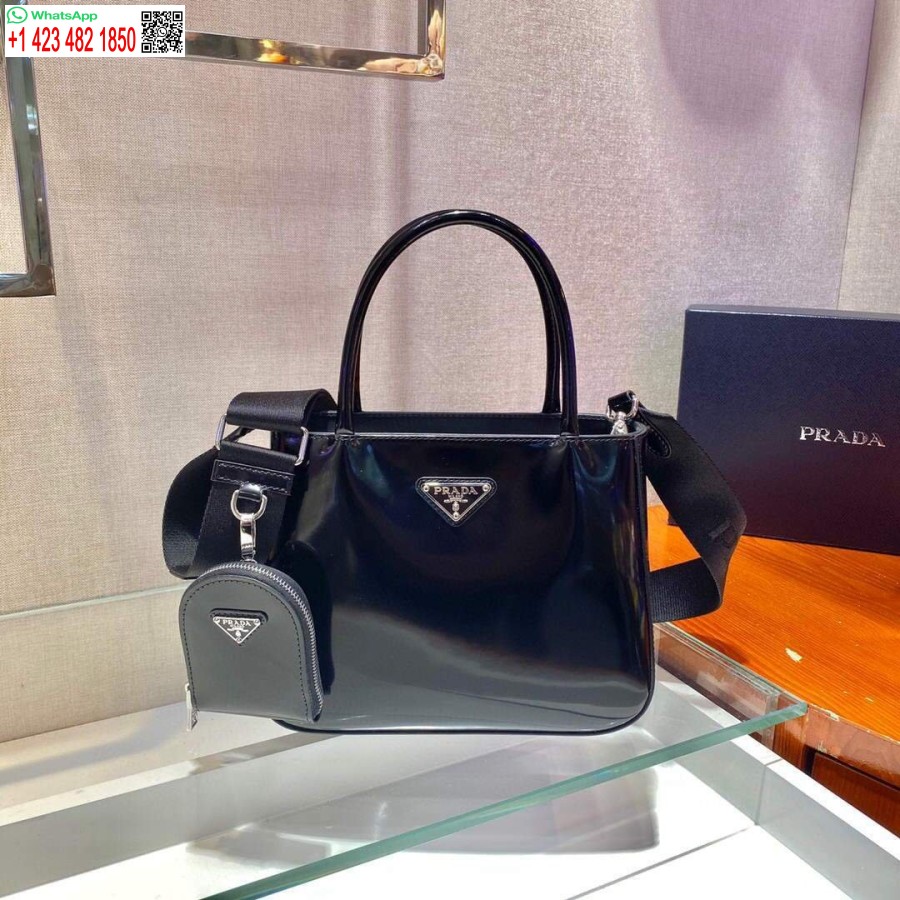 Replika Kabelky Z Broušené Kůže Prada 1ba320 černá