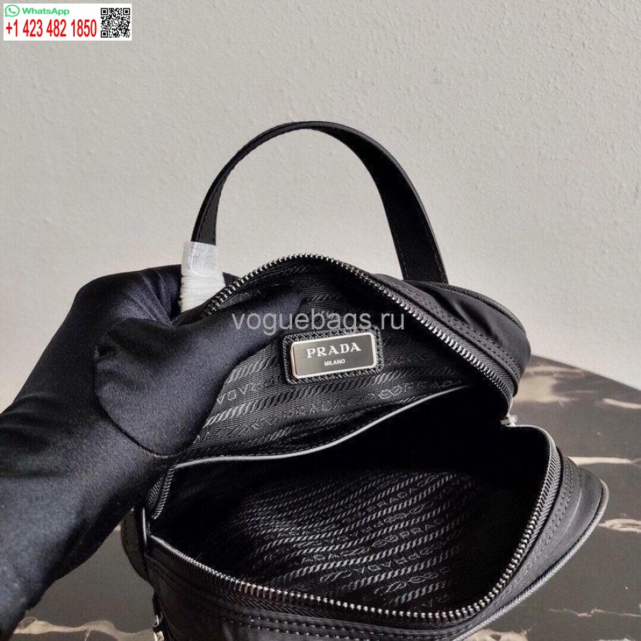 Replika Prada 2vz026 Nailono Kuprinės Krepšys Juodos Spalvos