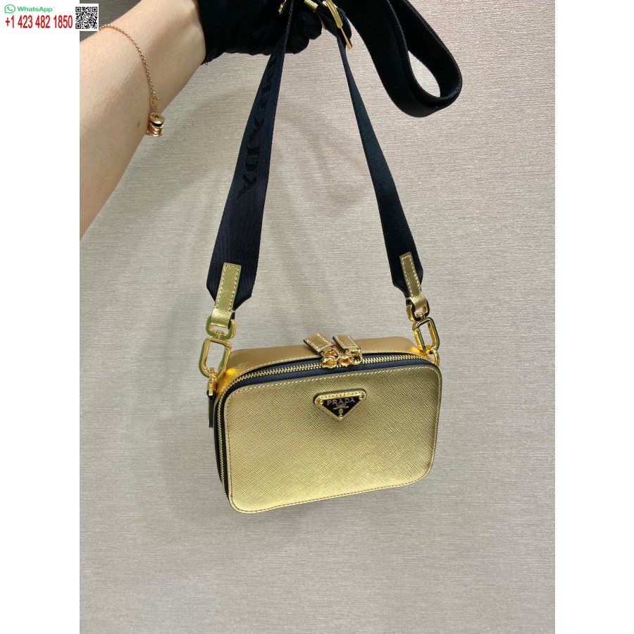 Replica Prada 2vh070 Borsa Prada Brique In Pelle Oro Saffiano