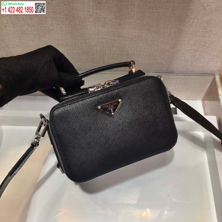 Replica Prada 2vh070 Borsa Prada Brique In Pelle Nera Saffiano