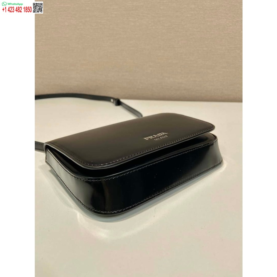 レプリカプラダ 2vd061 ブラックブラッシュレザーミニバッグショルダーストラップ付きブラック