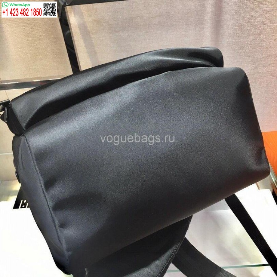 ماکت پرادا 2v066 Tesuto Zainetto نایلون و کوله پشتی چرمی مشکی