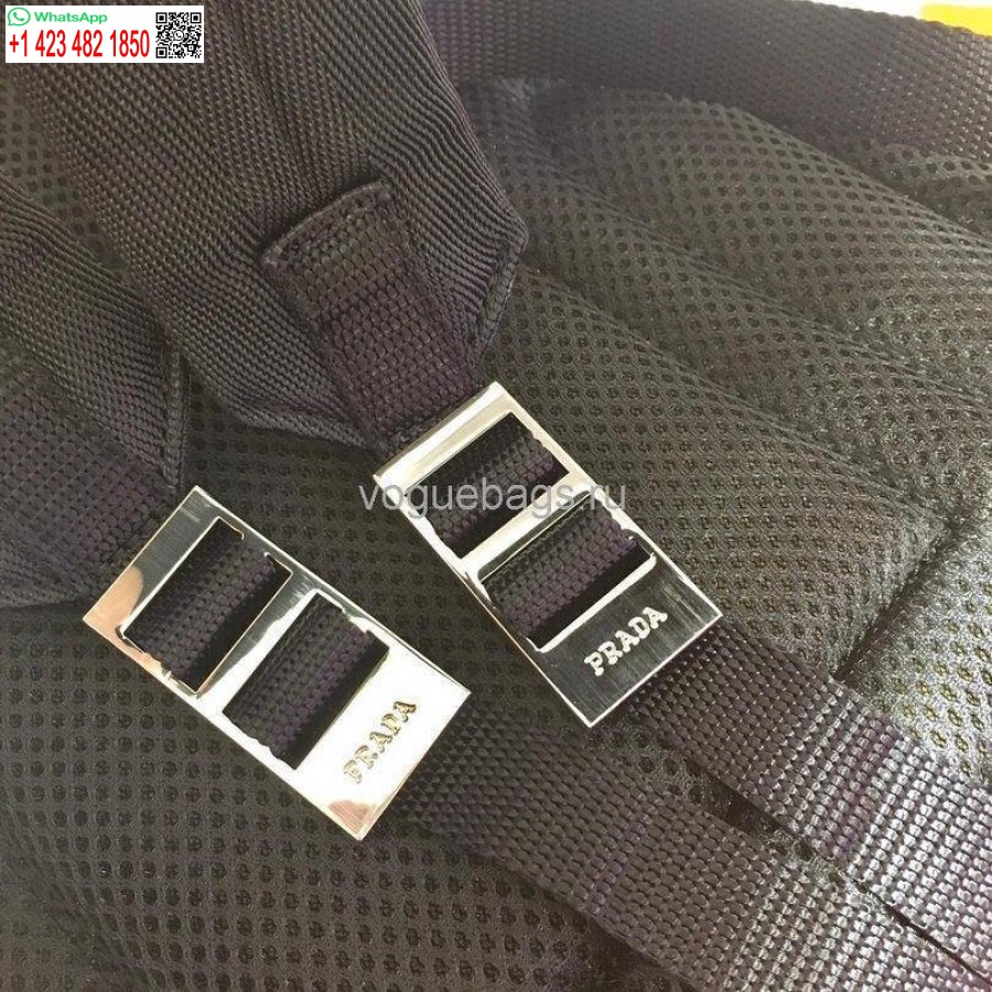 ماکت پرادا 2v066 Tesuto Zainetto نایلون و کوله پشتی چرمی مشکی
