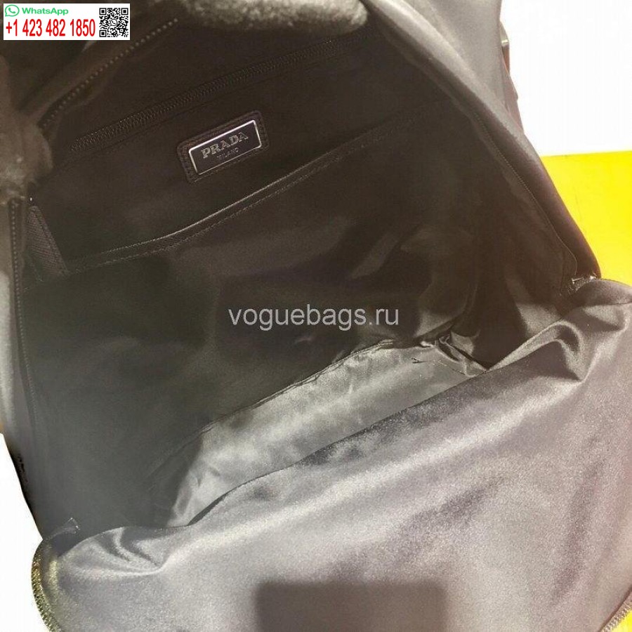 ماکت پرادا 2v066 Tesuto Zainetto نایلون و کوله پشتی چرمی مشکی