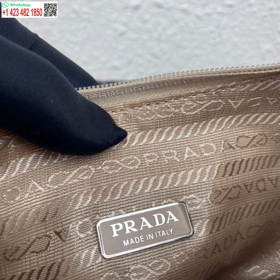 ρεπλίκα Prada 1ne515 σατέν μίνι τσάντα με τεχνητά κρύσταλλα βερίκοκο
