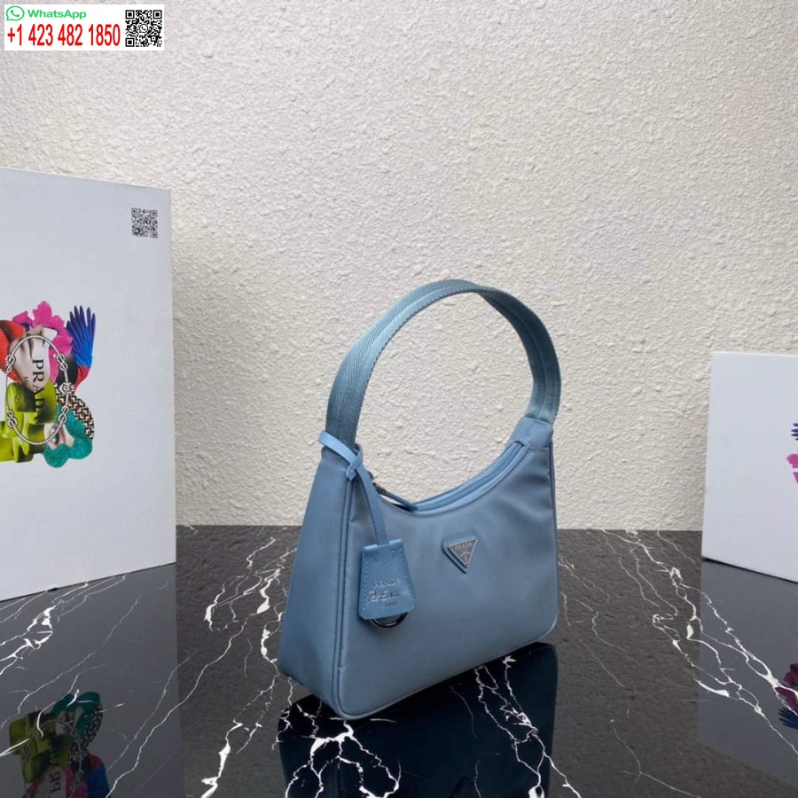 Replika Mini Torbice Prada 1ne515 Re-nylon Re-edition 2000 Modra