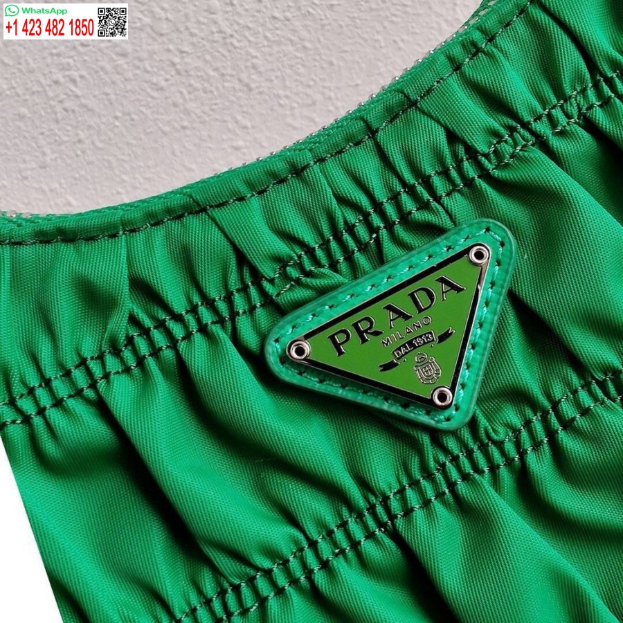 Replica Prada 1ne204 Prada Nailono Ir Saffiano Odos Mini Krepšys žalias