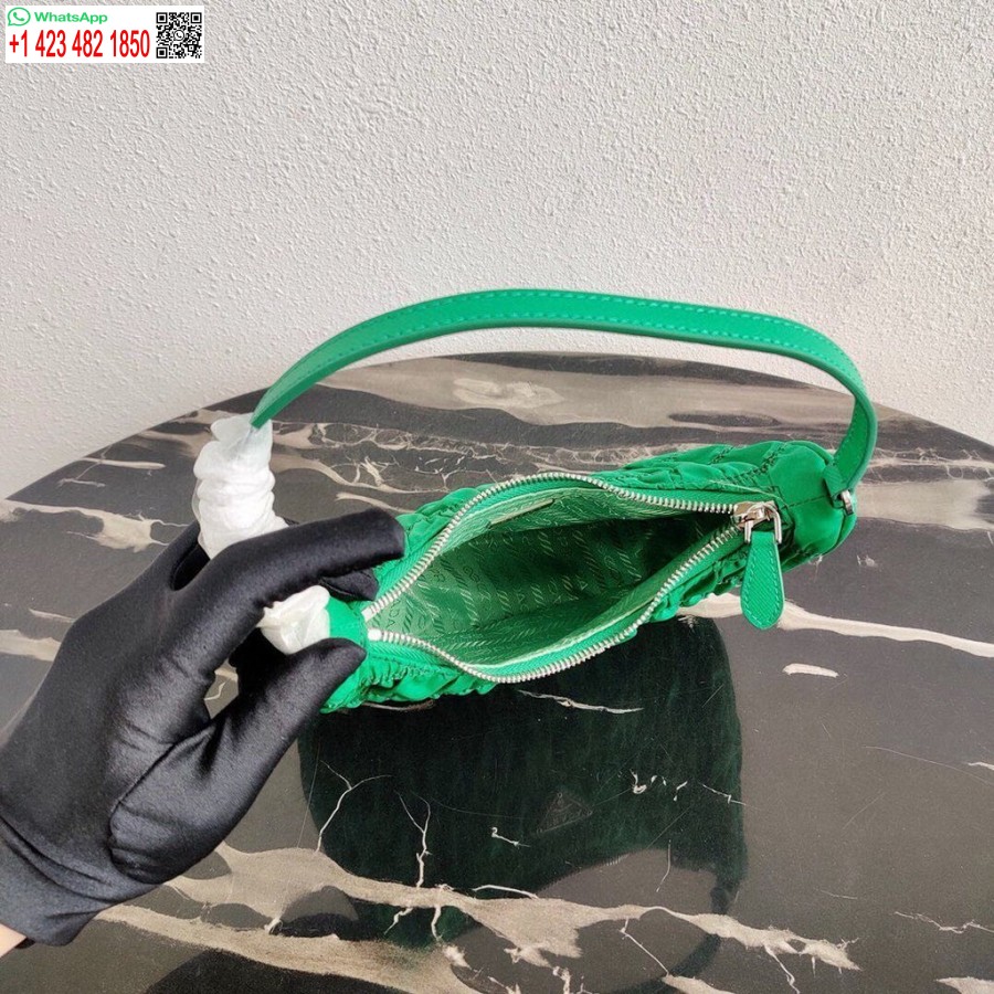 Replica Prada 1ne204 Prada Nailono Ir Saffiano Odos Mini Krepšys žalias