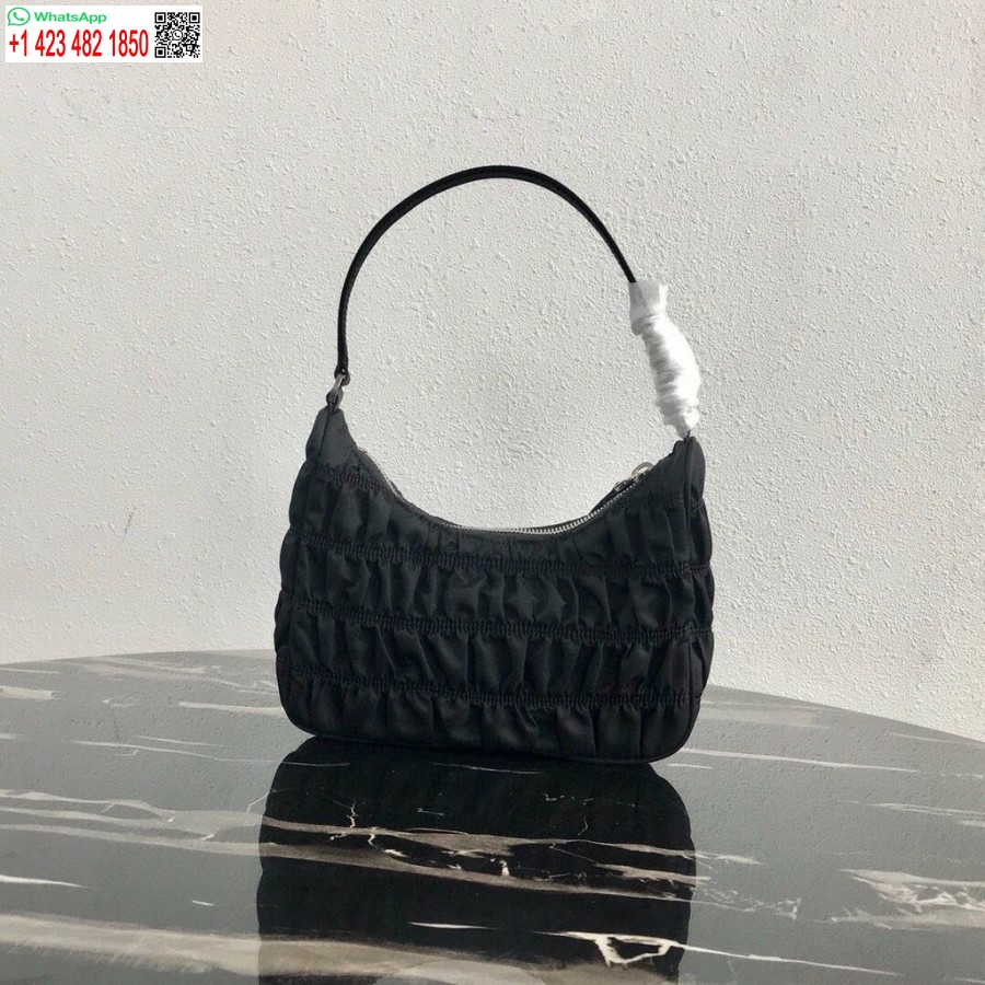 Replica Prada 1ne204 Prada Nailono Ir Saffiano Odos Mini Krepšys Juodos Spalvos