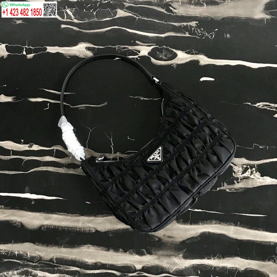 Replica Prada 1ne204 Prada Nailono Ir Saffiano Odos Mini Krepšys Juodos Spalvos