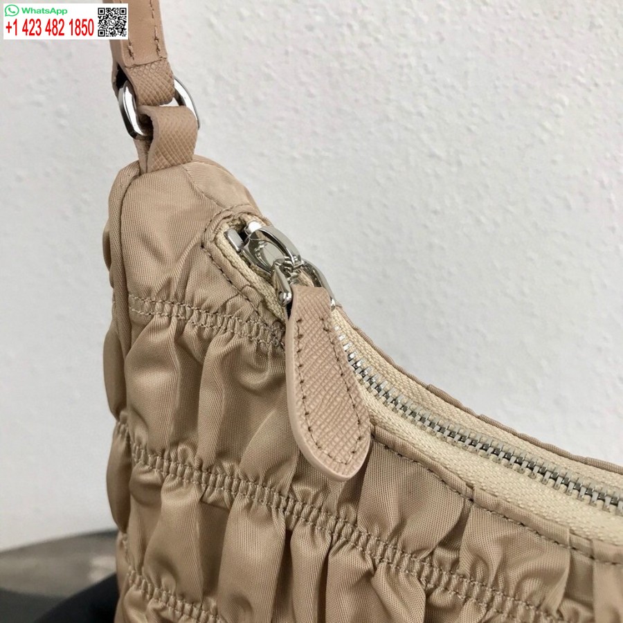 Replika Prady 1ne204 Prada Mini Torba Z Nylonu I Skóry Saffiano W Kolorze Morelowym