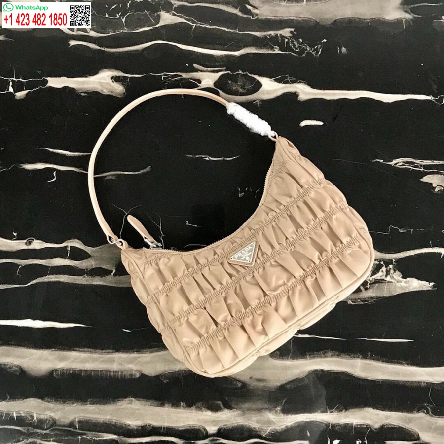 Replika Prady 1ne204 Prada Mini Torba Z Nylonu I Skóry Saffiano W Kolorze Morelowym