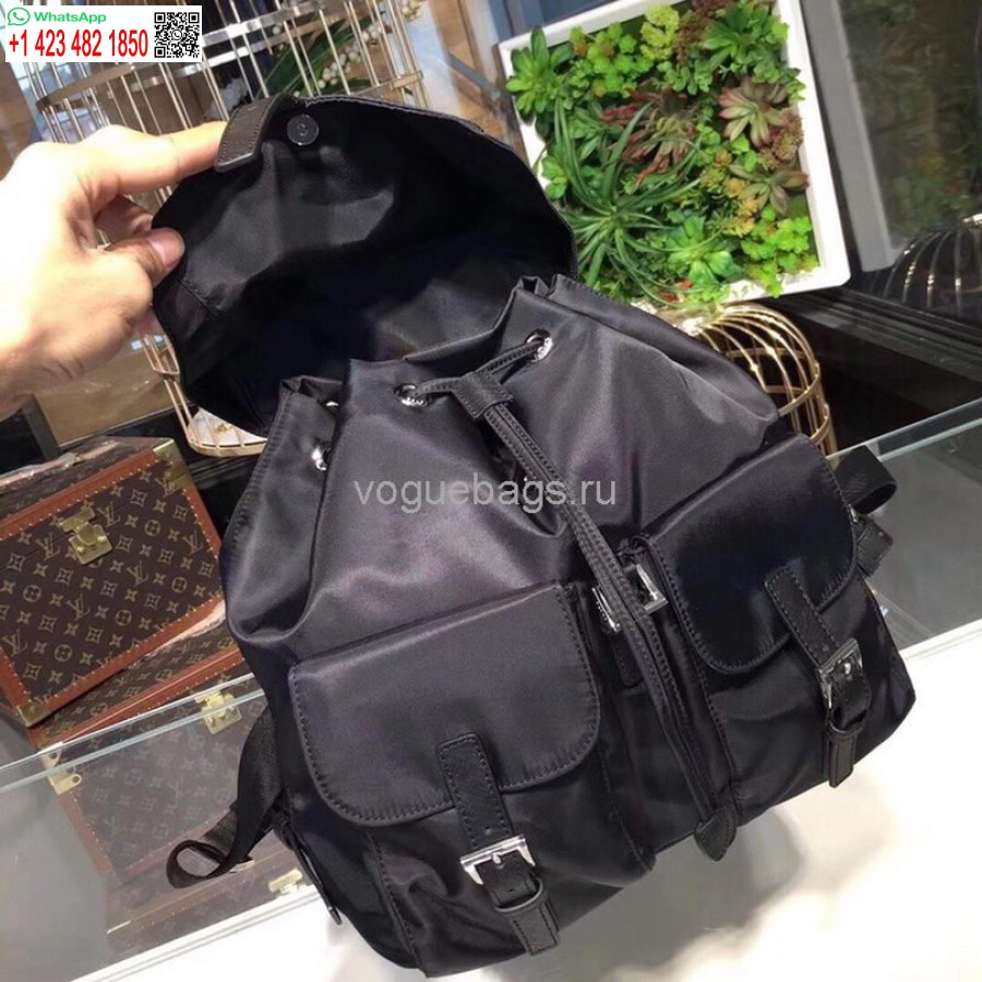 Replika Prada 1BZ811 Nylon-Rucksacktasche In Schwarz