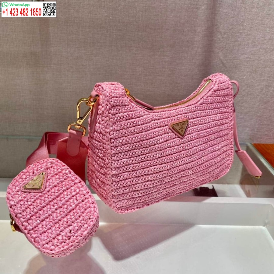 Replika Prada 1BH204 Prada Re-Edition 2005 Basttasche In Rosa