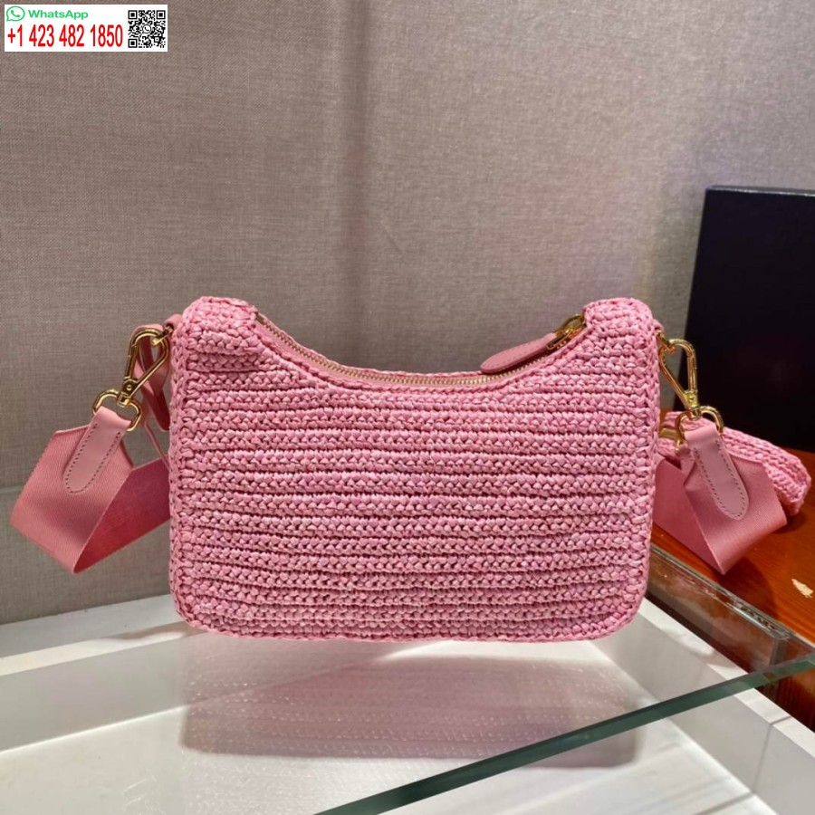 Replika Prada 1BH204 Prada Re-Edition 2005 Basttasche In Rosa