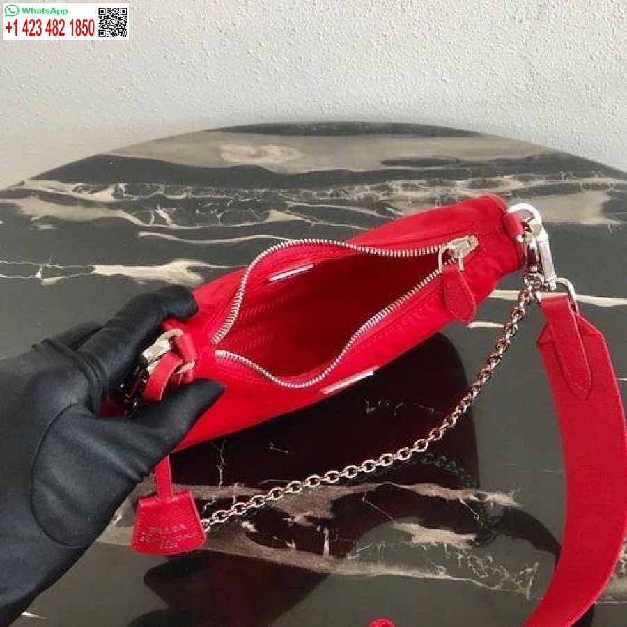 Replika Prada 1bh204 Prada Re-edition 2005 Nailon Maišelis Raudonas