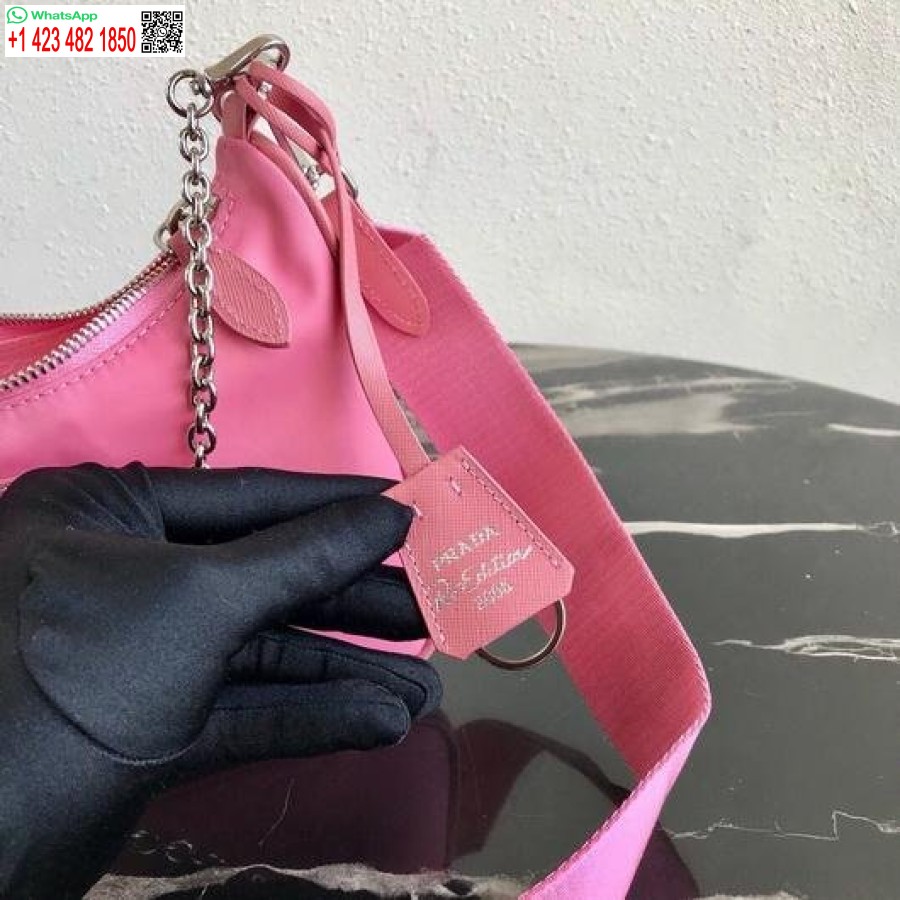 Replika Prada 1bh204 Prada Re-edition 2005 Nailon Maišelis Rožinis