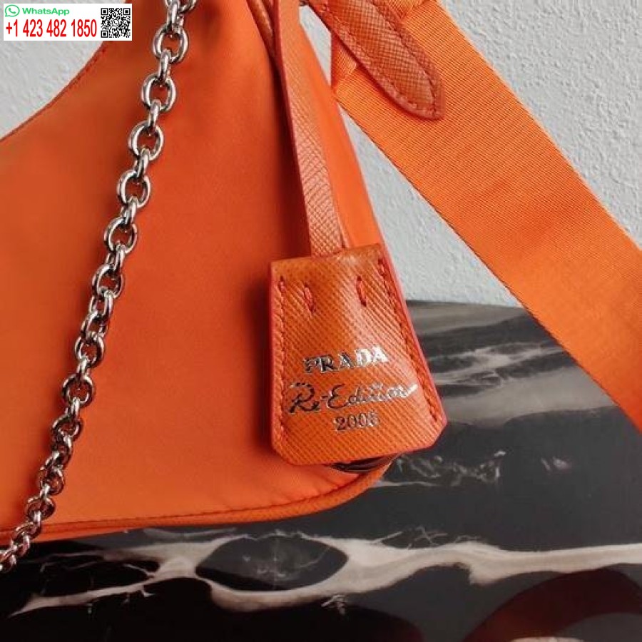 Replik Prada 1bh204 Prada Re-Edition 2005 Nylontasche Orange