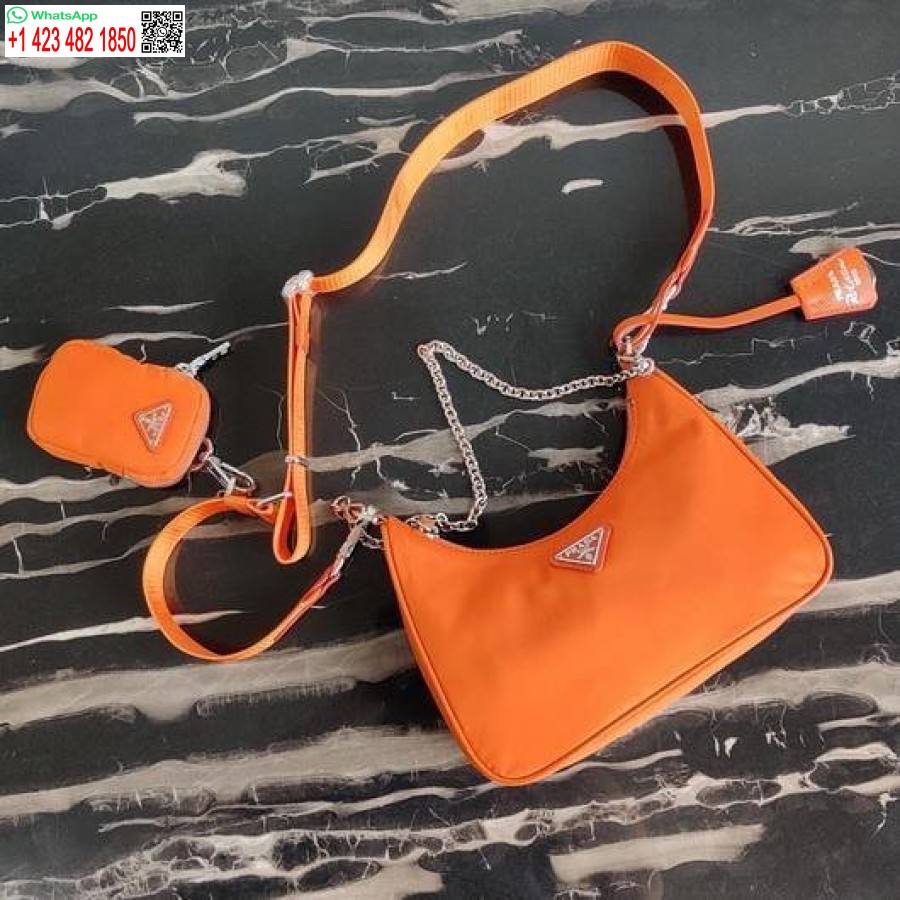 Replik Prada 1bh204 Prada Re-Edition 2005 Nylontasche Orange