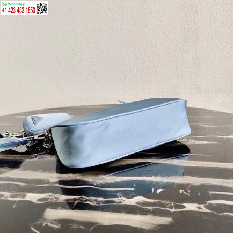 Replica Prada 1bh204 Geanta Prada Re-edition 2005 Nailon Albastru Deschis