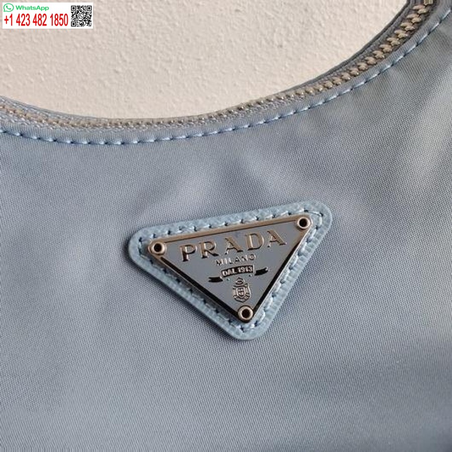 Replica Prada 1bh204 Geanta Prada Re-edition 2005 Nailon Albastru Deschis