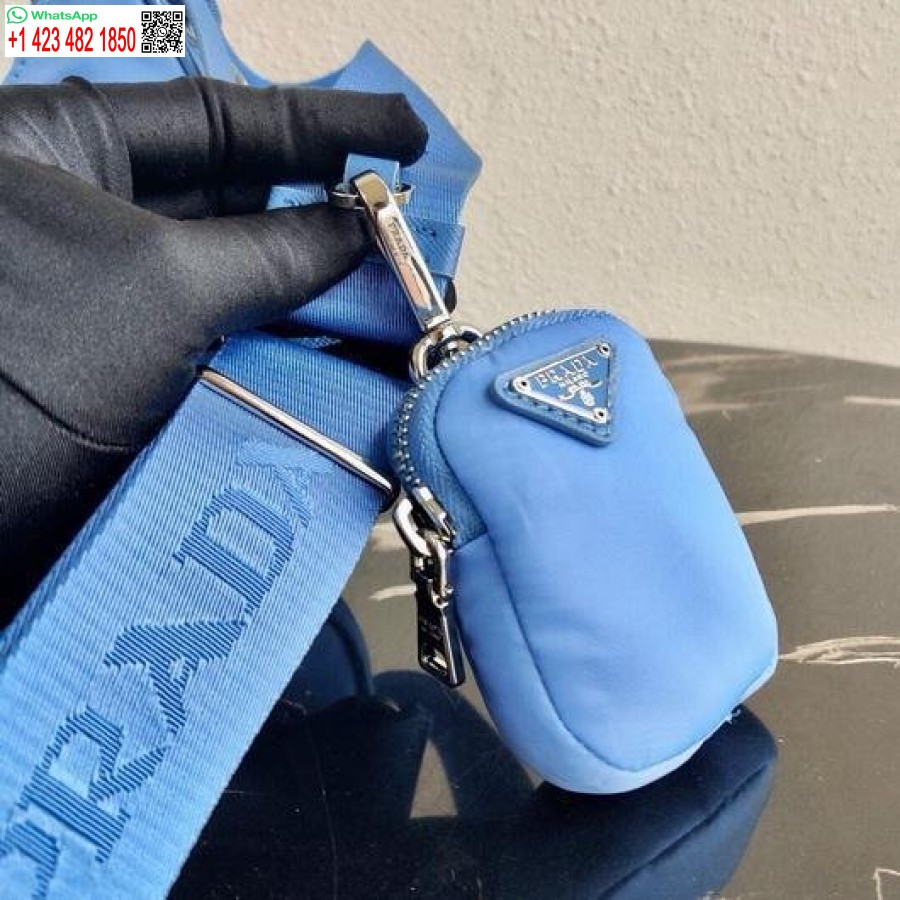 Replika Prada 1bh204 Prada Reedice 2005 Nylonová Taška Modrá