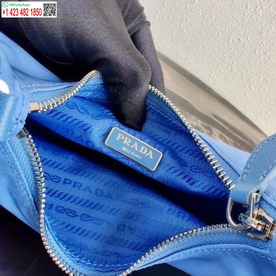 Replika Prada 1bh204 Prada Reedice 2005 Nylonová Taška Modrá
