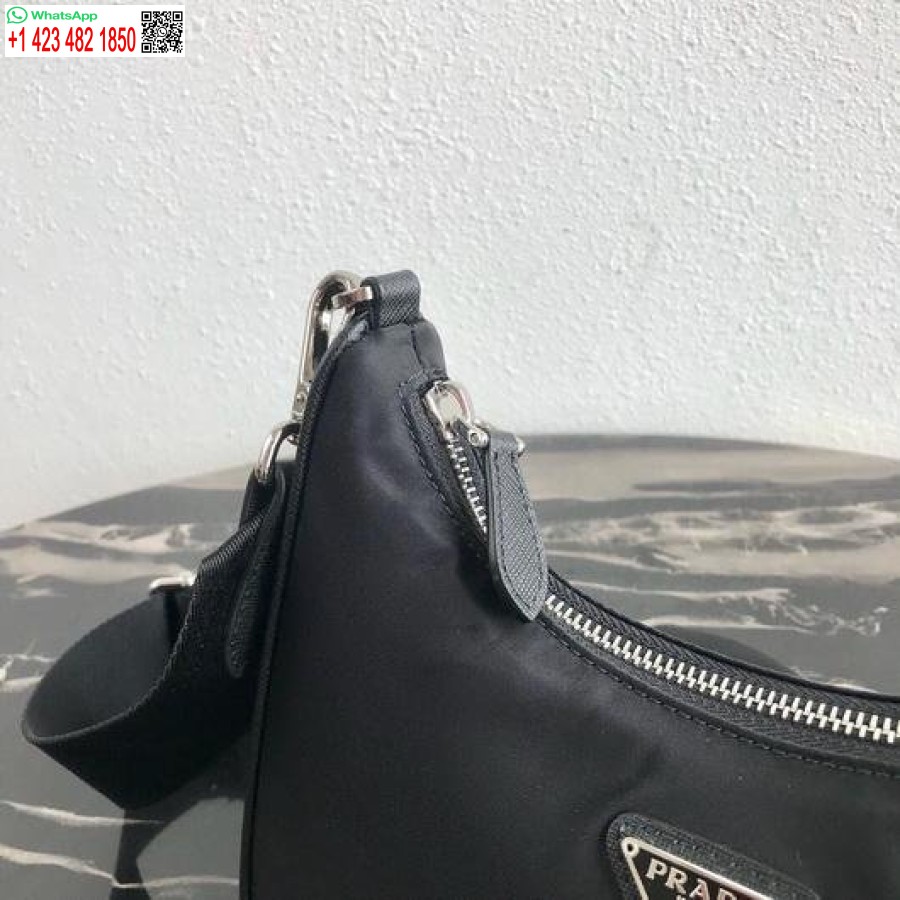 Replika Prada 1bh204 Prada Reedice 2005 Nylonová Taška černá