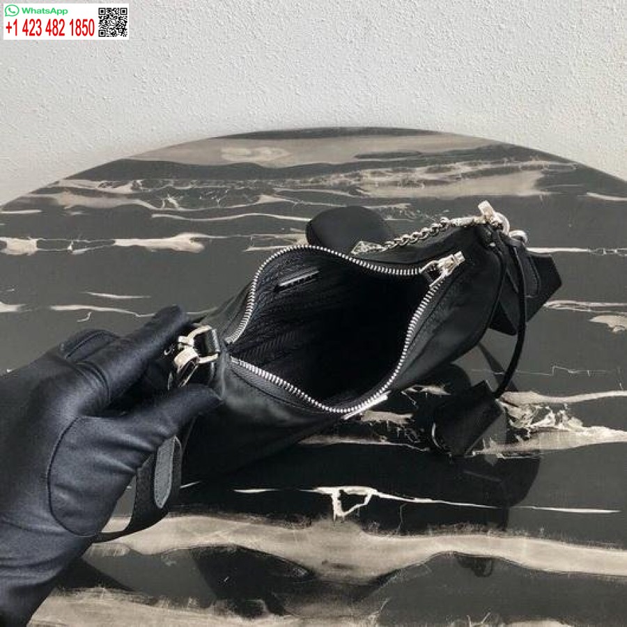 Replika Prada 1bh204 Prada Reedice 2005 Nylonová Taška černá