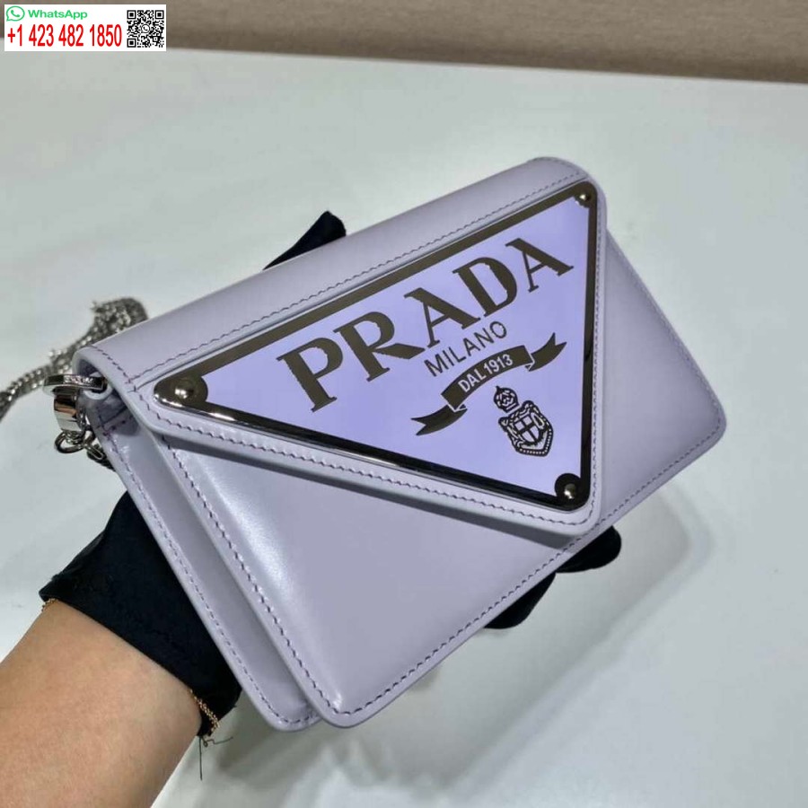 Replica Prada 1bh189 Borsa A Tracolla In Pelle Spazzolata Viola Chiaro