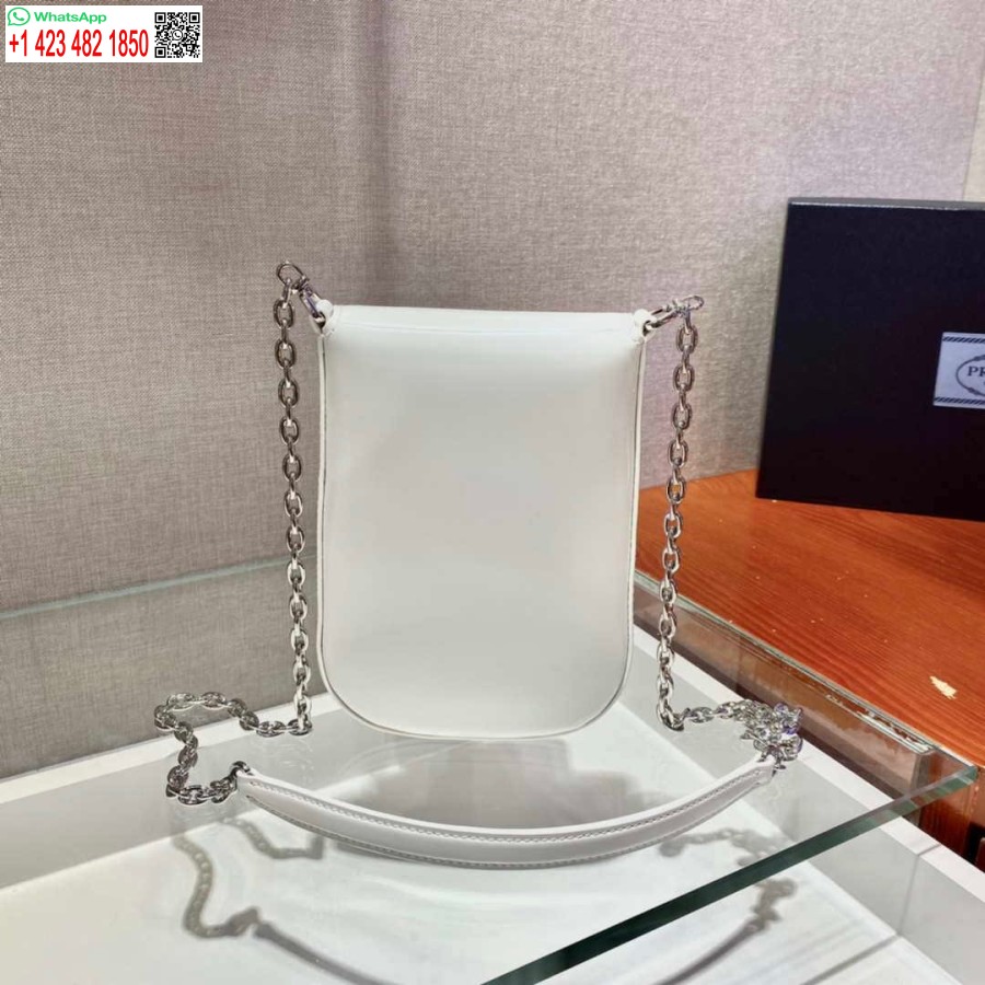 Replica Prada 1bh185 Mini Cleo Piele Periată Alb