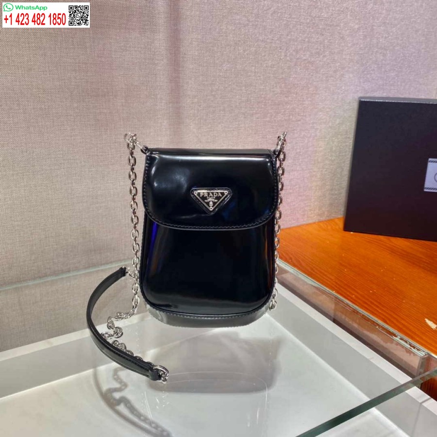 Replica Prada 1bh185 Mini Cleo Piele Periata Neagra