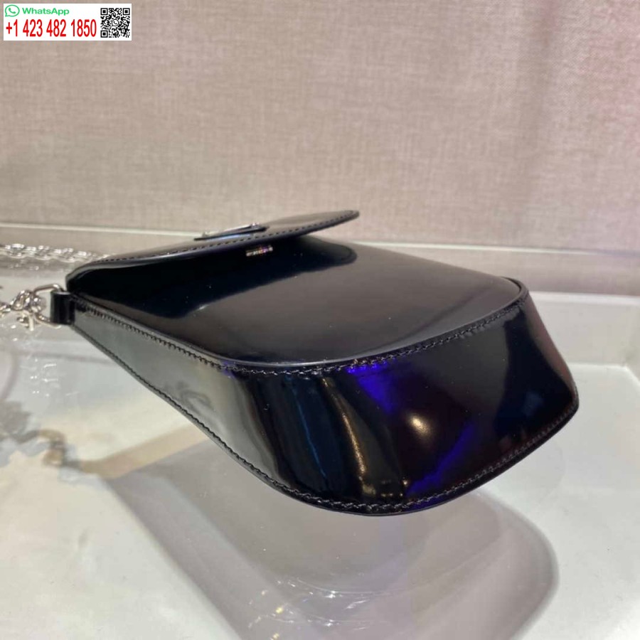 Replica Prada 1bh185 Mini Cleo Piele Periata Neagra