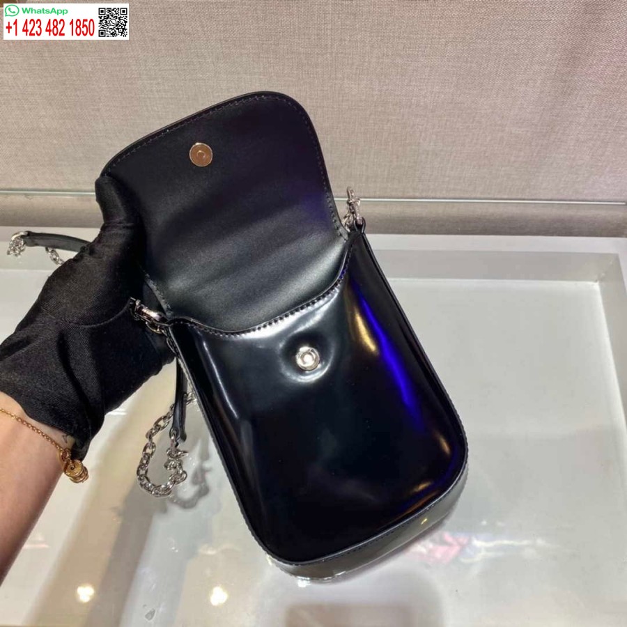 Replica Prada 1bh185 Mini Cleo Piele Periata Neagra